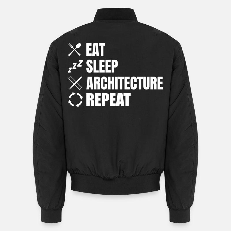 Eat Sleep Architecture Répéter - Bomber unisexe - noir