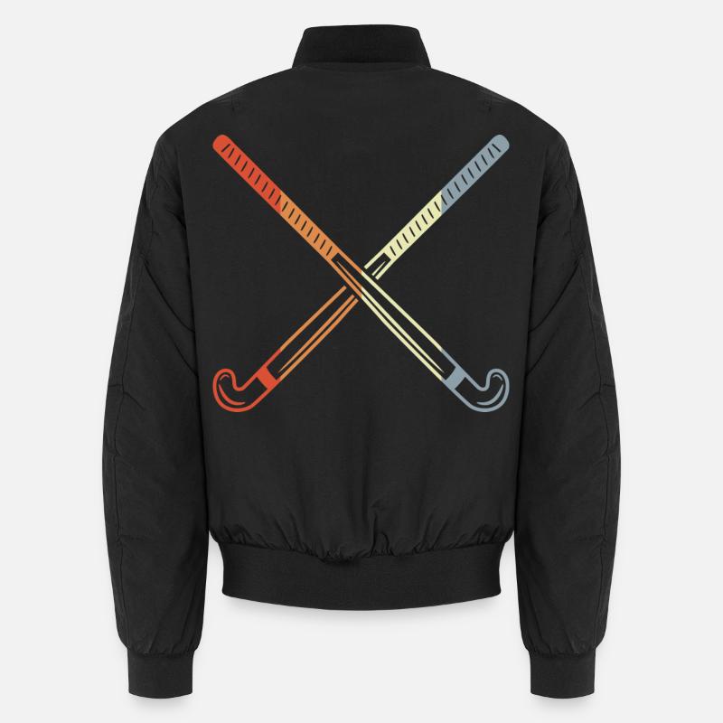 Retro Hockeyschläger - Unisex Bomberjacke - Schwarz