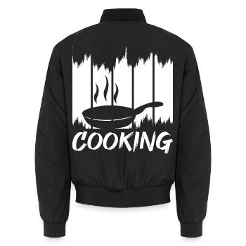 Lustiges Kochen - Unisex Bomberjacke - Schwarz - Hinten - AI Model Male 185 light (185cm)