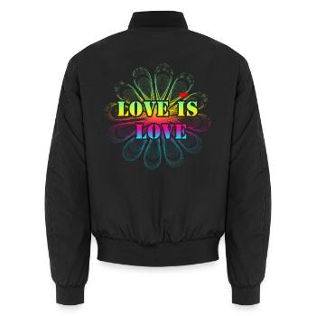 L’amour est l’amour - Bomber unisexe - noir - Dos - AI Model Male 185 light (185cm)