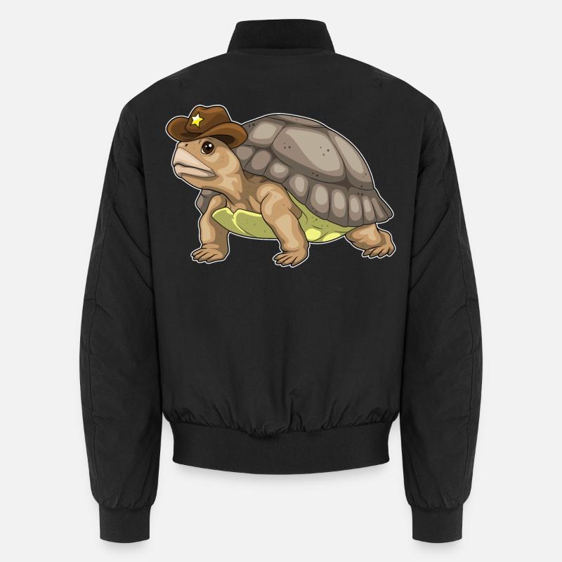 Turtle Sheriff Sheriff's Hat - Unisex Bomber Jacket - black
