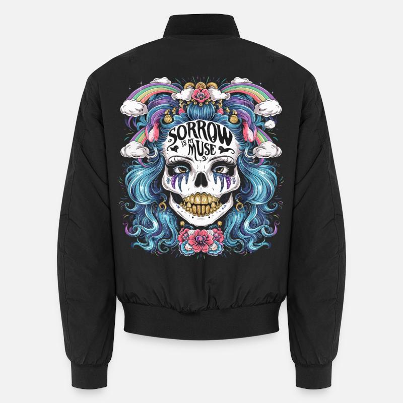 Colorful skeleton with sarcastic saying Unisex Bomber Jacket