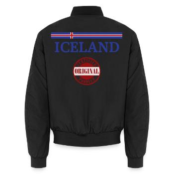 Drapeau de l’Islande, fierté islandaise - Bomber unisexe - noir - Dos - AI Model Male 185 light (185cm)