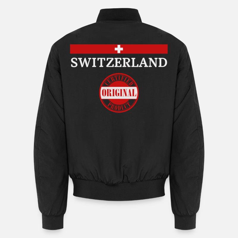 Schweizer Flagge - Unisex Bomberjacke - Schwarz