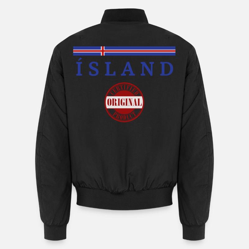 Drapeau de l’Islande, fierté islandaise - Bomber unisexe - noir