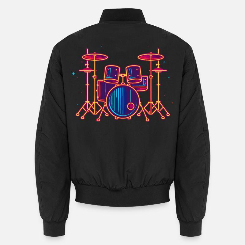 Schlagzeug Grafik Unisex Bomberjacke