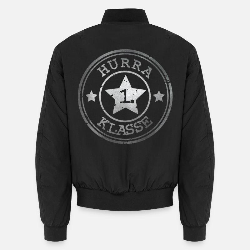 Hurrah 1st Class - Emblem with Star - Silver Unisex Bomber Jacket