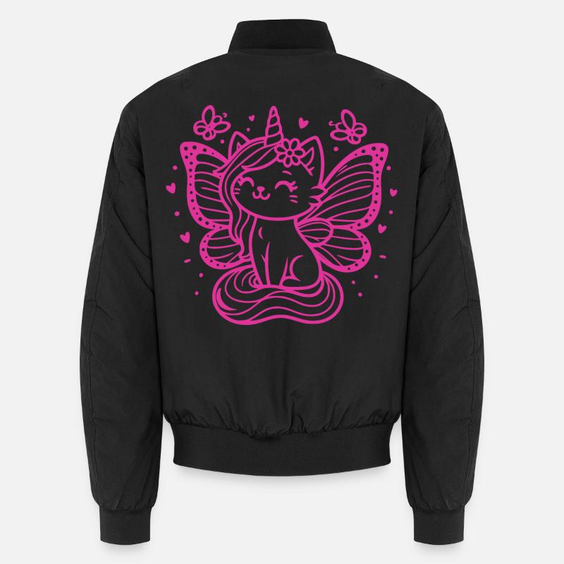 Chat licorne ailé (rose) Bomber unisexe
