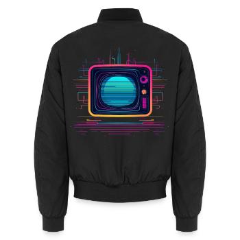 Look TV des années 80 - Bomber unisexe - noir - Dos - AI Model Male 185 light (185cm)
