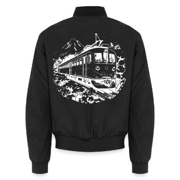 Graphique ferroviaire - Bomber unisexe - noir - Dos - AI Model Male 185 light (185cm)