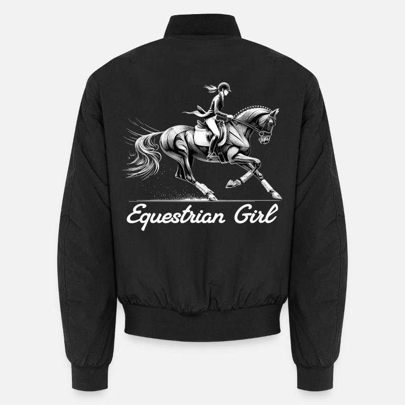 Reiterin Pferd Mädchen Pferdemädchen Geschenk - Unisex Bomberjacke - Schwarz