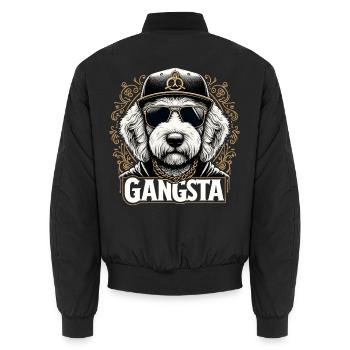 Goldendoodle Gangsta Golden Doodle Hund Geschenk - Unisex Bomberjacke - Schwarz - Hinten - AI Model Male 185 light (185cm)
