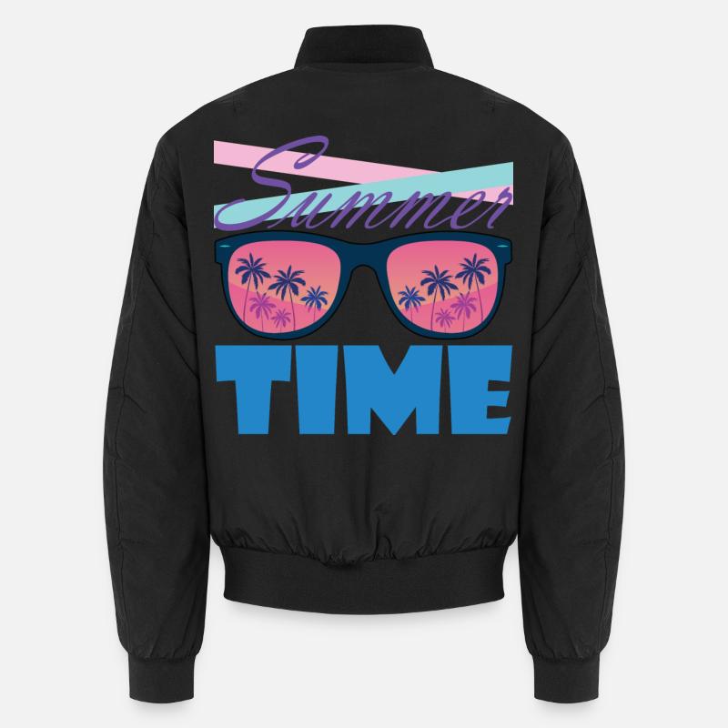Summertime Palm Sunglasses - Unisex Bomber Jacket - black