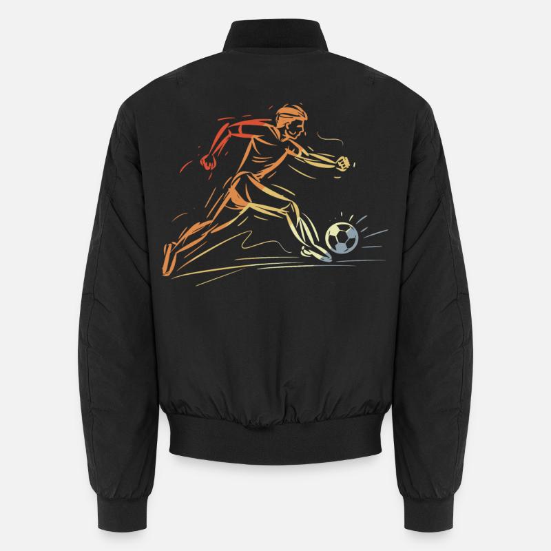 Soccer Player Drawing Retro Unisex Bomber Jacket
