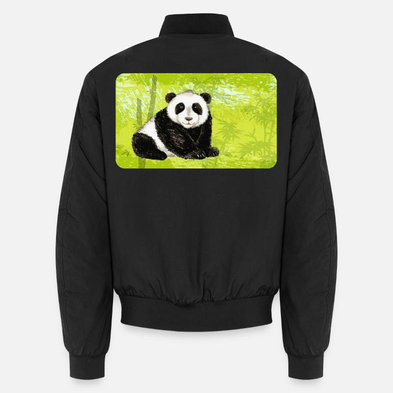 Grand Papa Panda Ours dans la forêt de bambous Bomber unisexe