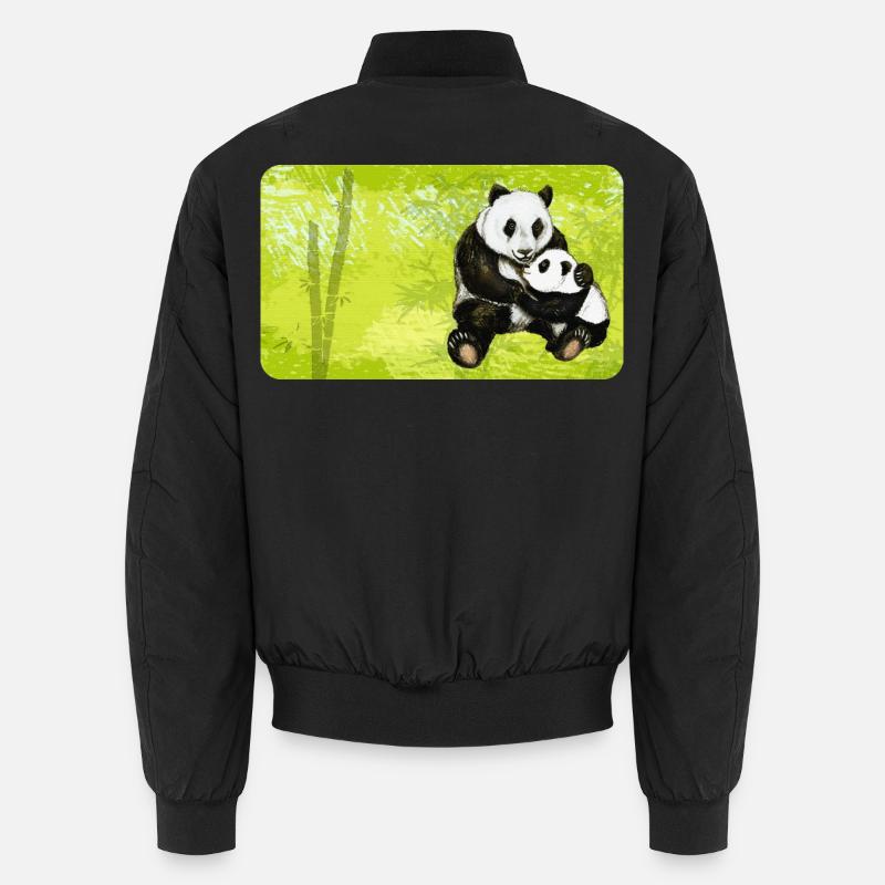 Maman Panda Ours avec Bébé Panda Bomber unisexe
