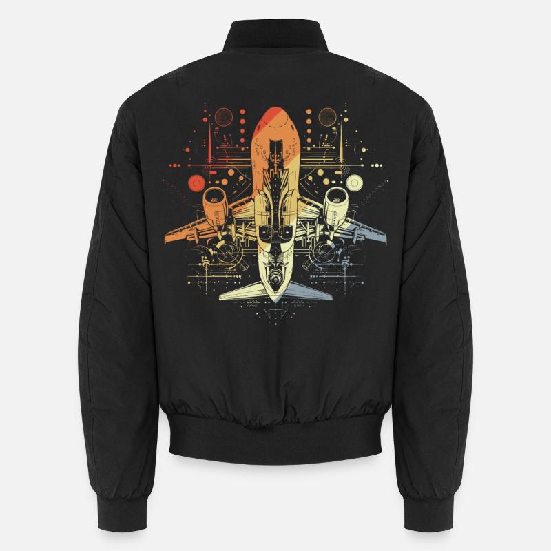 Airplane Drawing Retro Look Unisex Bomber Jacket