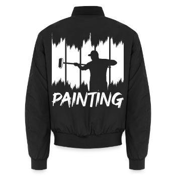 Peinture et vernissage - Bomber unisexe - noir - Dos - AI Model Male 185 light (185cm)
