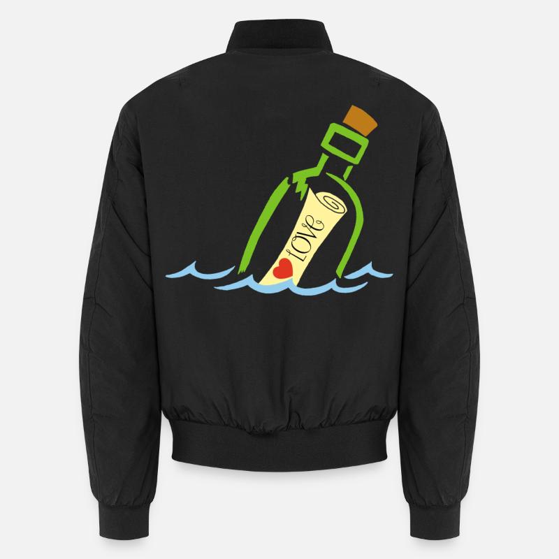 A bottle in the sea - Unisex Bomber Jacket - black