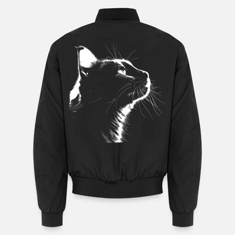 Silhouette Katze Unisex Bomberjacke