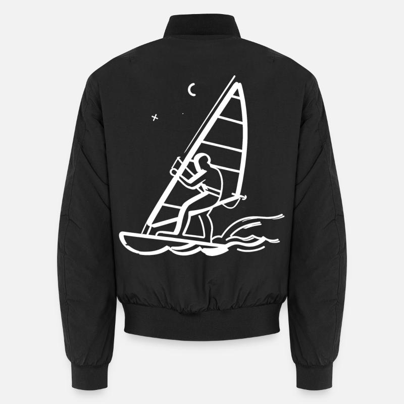Windsurfen Line Art Unisex Bomberjacke