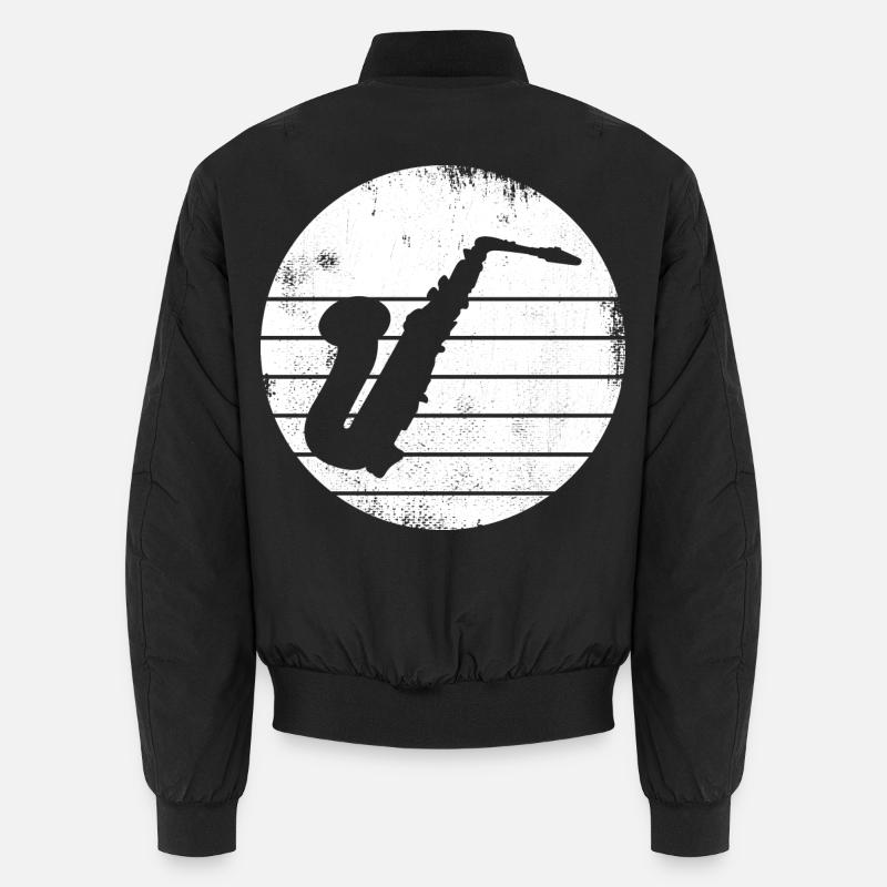 Saxophon Zeichnung Unisex Bomberjacke