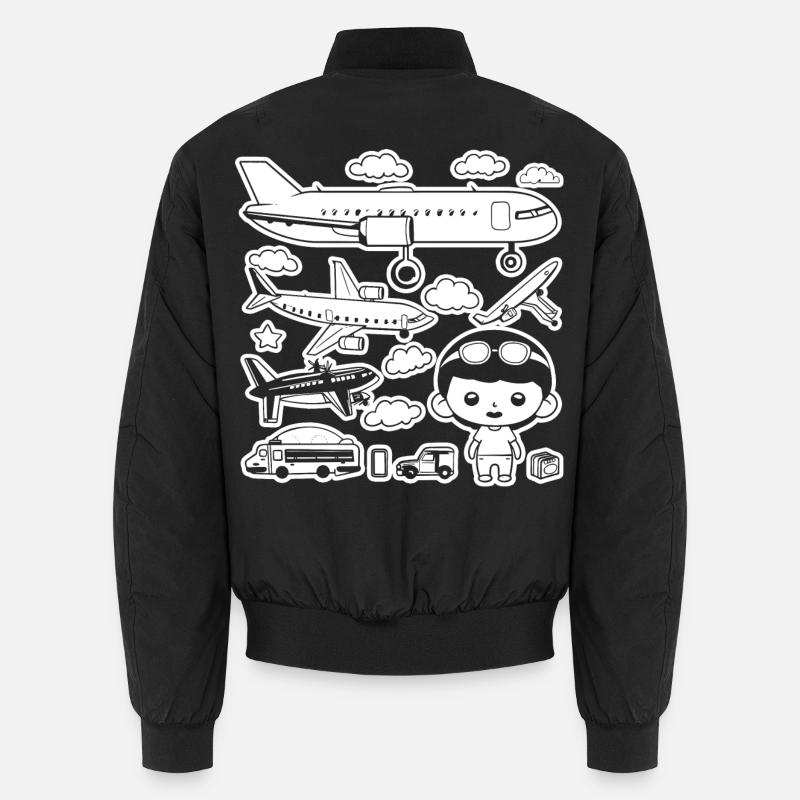 Airplanes Cartoon Style Unisex Bomber Jacket