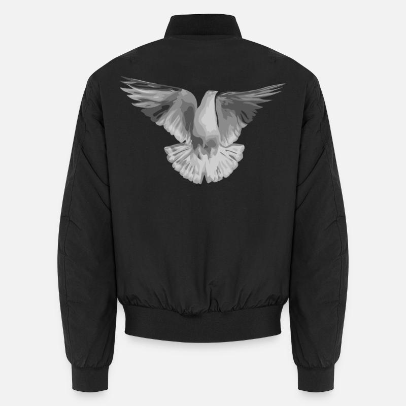 Taube hellgrau - Unisex Bomberjacke - Schwarz