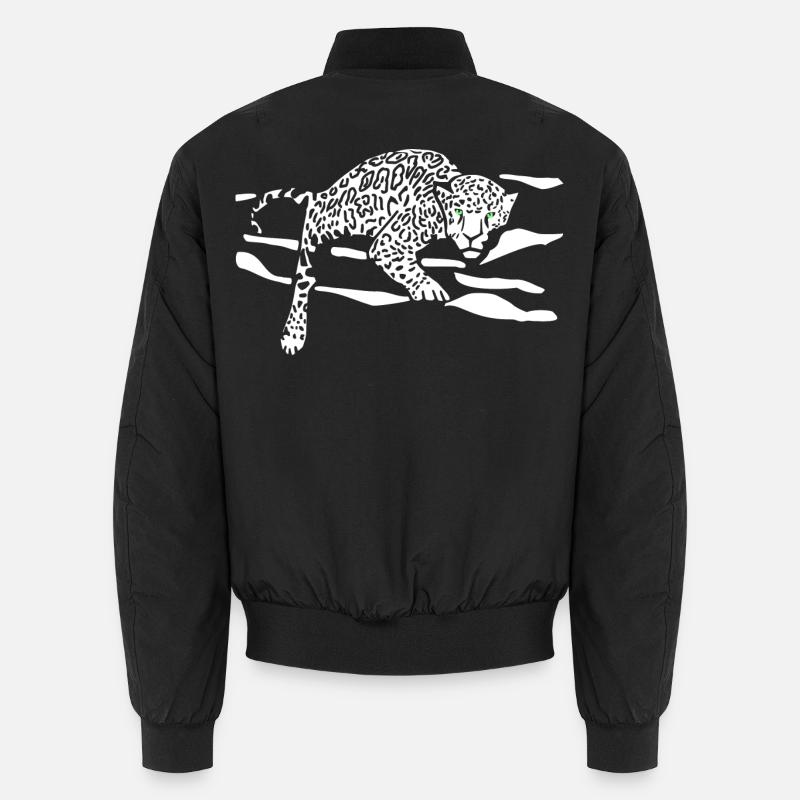 Silhouette de saut léopard - Bomber unisexe - noir