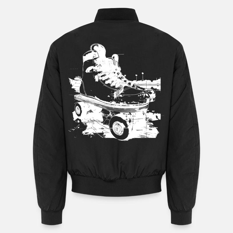 Roller Skates Graphic - Unisex Bomber Jacket - black