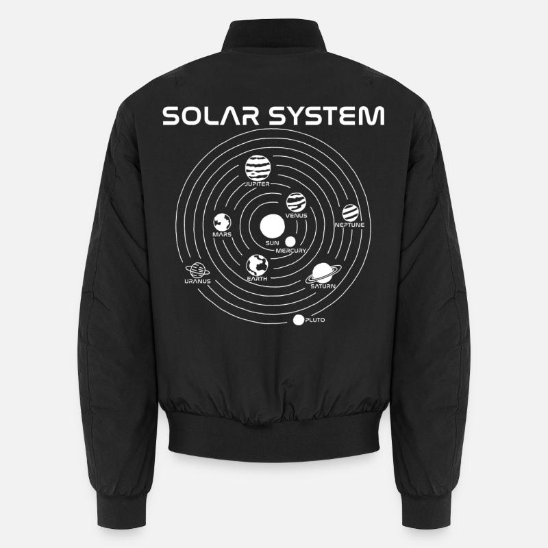 Carte du système solaire (blanc) Bomber unisexe
