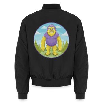 BigFoot mignon Kawaii dessin animé Clipart Animal de compagnie - Bomber unisexe - noir - Dos - AI Model Male 185 light (185cm)