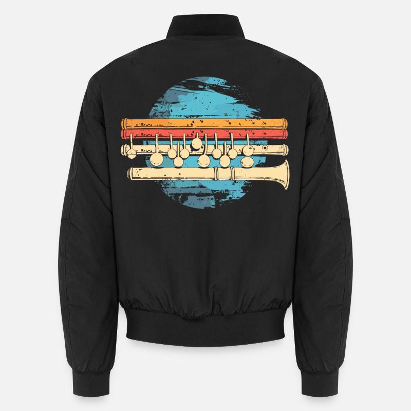 Flûte graphique - Bomber unisexe - noir