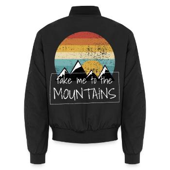 Wandern Wanderungen - Unisex Bomberjacke - Schwarz - Hinten - AI Model Male 185 light (185cm)