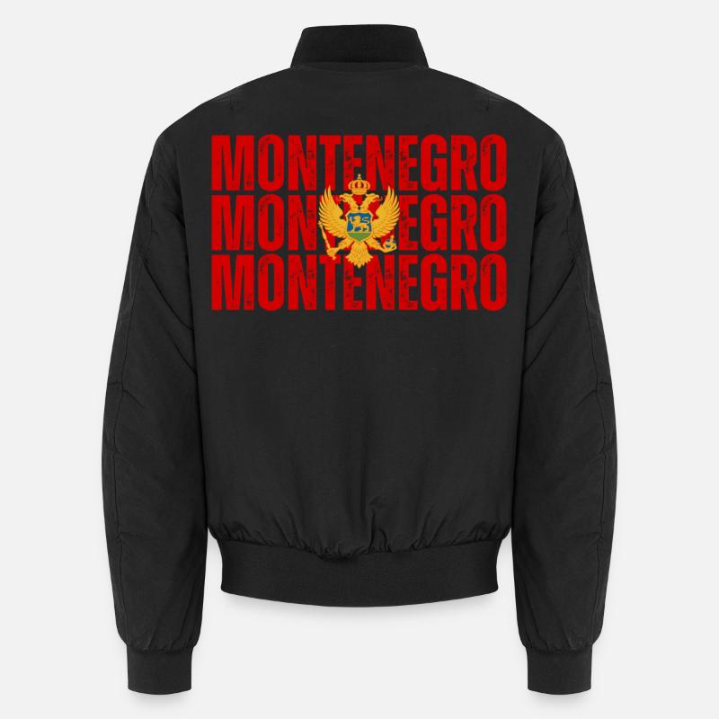 Drapeau du Monténégro - Bomber unisexe - noir
