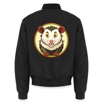 Opossum Bunte Kawaii Cartoon Figur Clipart - Unisex Bomberjacke - Schwarz - Hinten - AI Model Male 185 light (185cm)