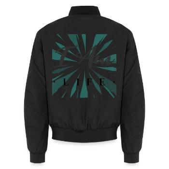 Ich bin das Leben - Unisex Bomberjacke - Schwarz - Hinten - AI Model Male 185 light (185cm)