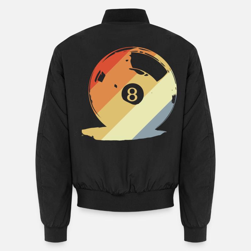 Retro Billardkugel Grafik - Unisex Bomberjacke - Schwarz