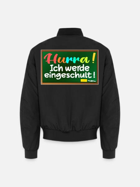 EINSCHULUNG SPRÜCHE SCHULTAFEL - Unisex Bomberjacke - Schwarz