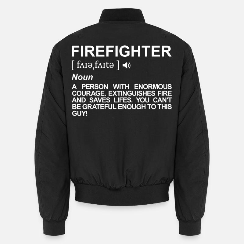 Feuerwehrmann Definition - Unisex Bomberjacke - Schwarz