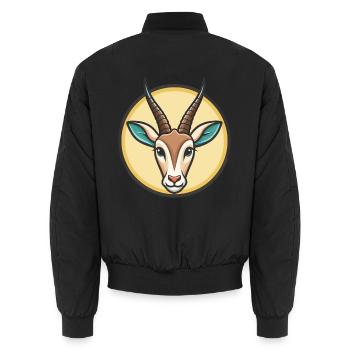 Oryx Kawaii Cartoon Figur Tier Haustier Gesicht - Unisex Bomberjacke - Schwarz - Hinten - AI Model Male 185 light (185cm)