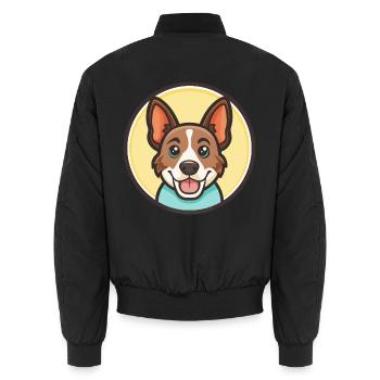 Cao De Seo Miguel Hunderasse Karikatur Kawaii - Unisex Bomberjacke - Schwarz - Hinten - AI Model Male 185 light (185cm)