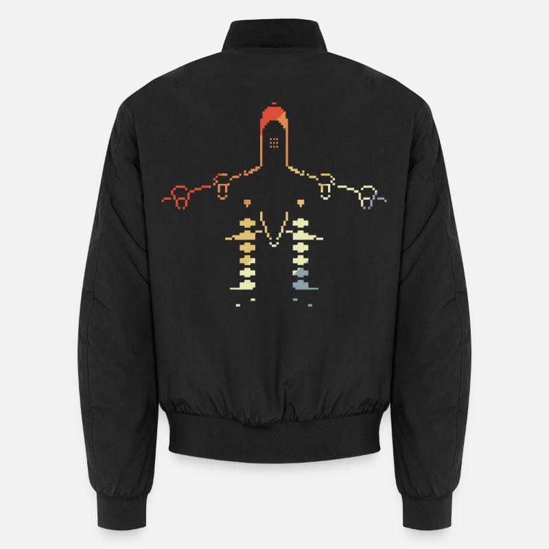 Airplane Pixel Graphics - Unisex Bomber Jacket - black