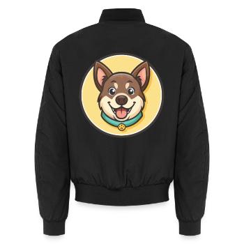 Limer Hund Rasse Cartoon Kawaii Clipart Tier Haustier - Unisex Bomberjacke - Schwarz - Hinten - AI Model Male 185 light (185cm)