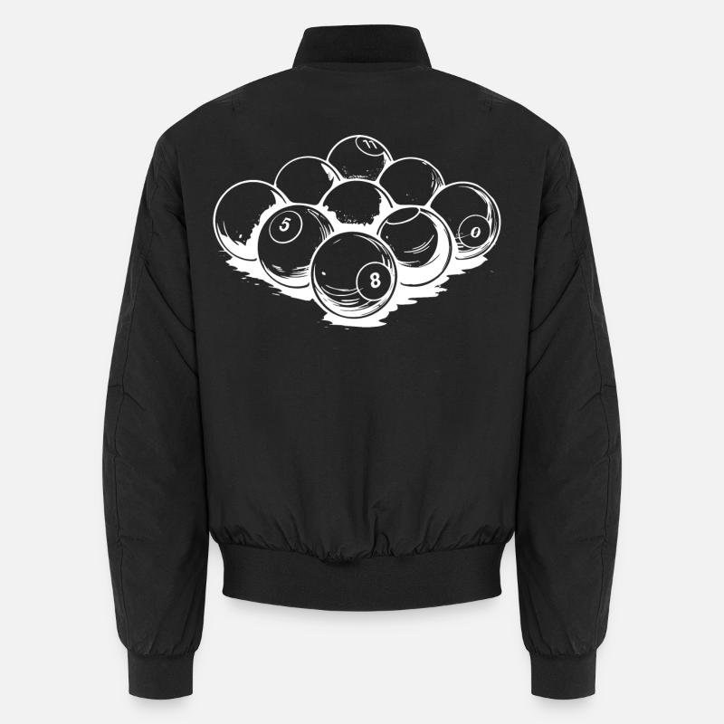 Billardkugeln Zeichnung - Unisex Bomberjacke - Schwarz