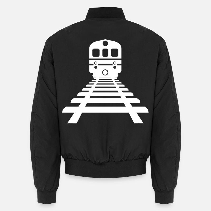 Railway Drawing - Unisex Bomber Jacket - black