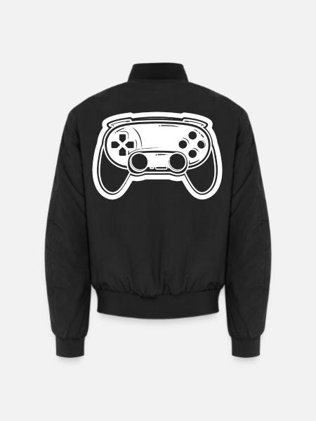 Video Game Controller Drawing - Unisex Bomber Jacket - black