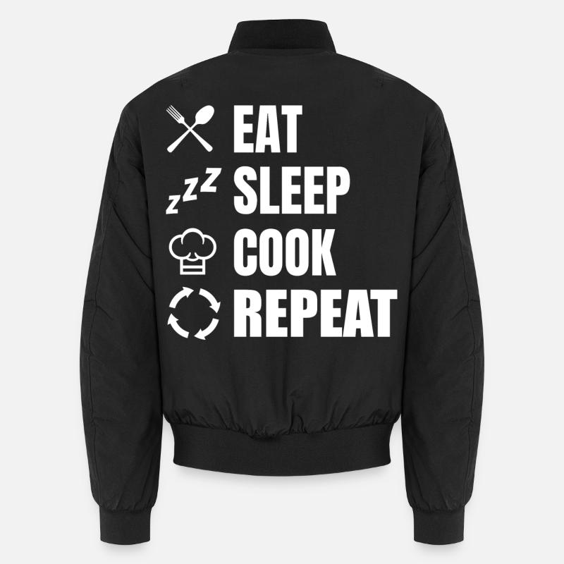 Eat Sleep Cook Repeat Unisex Bomberjacke