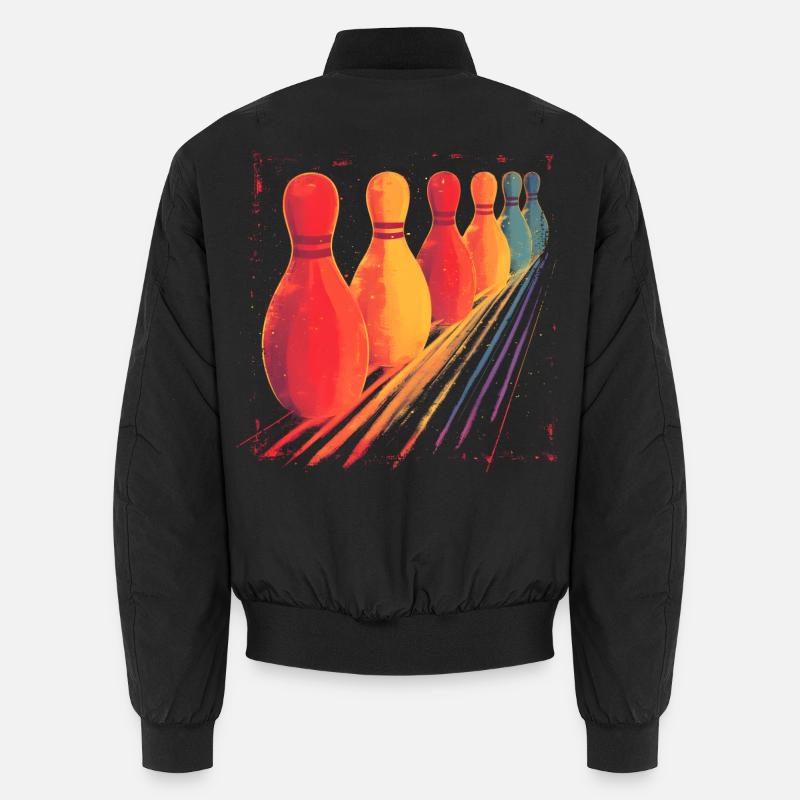 Oldschool Bowling Drawing Unisex Bomber Jacket