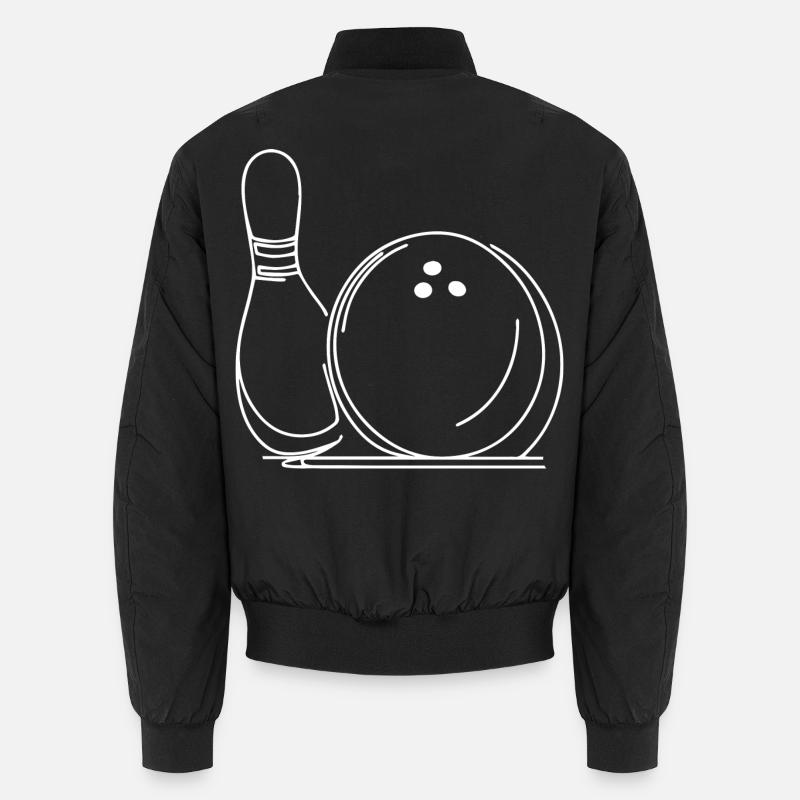 Bowling Ball and Pin Drawing Unisex Bomber Jacket
